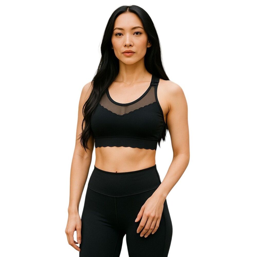 Victoria's Secret Black Racerback Sports Bra S - Picture 1 of 10